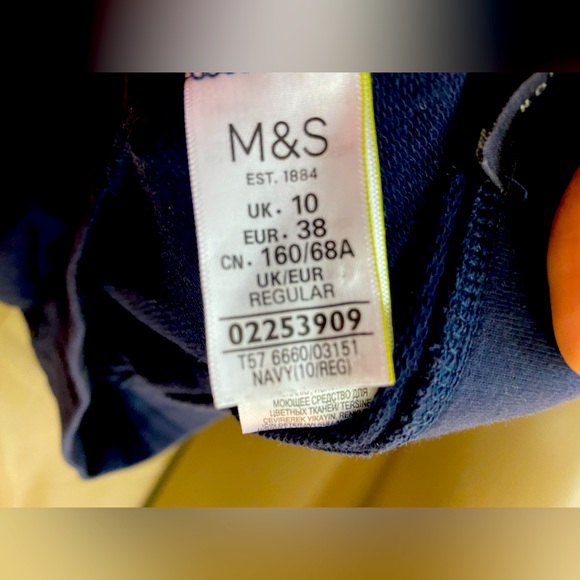 MARKS & SPENCER NAVY BLUE TRACK PANT. SIZE UK10 - Picture 2 of 3